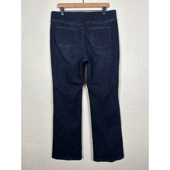 Soft Surroundings Ultimate Denim Pull-On Bootcut Jeans Dark Wash Size Large - Picture 2 of 4